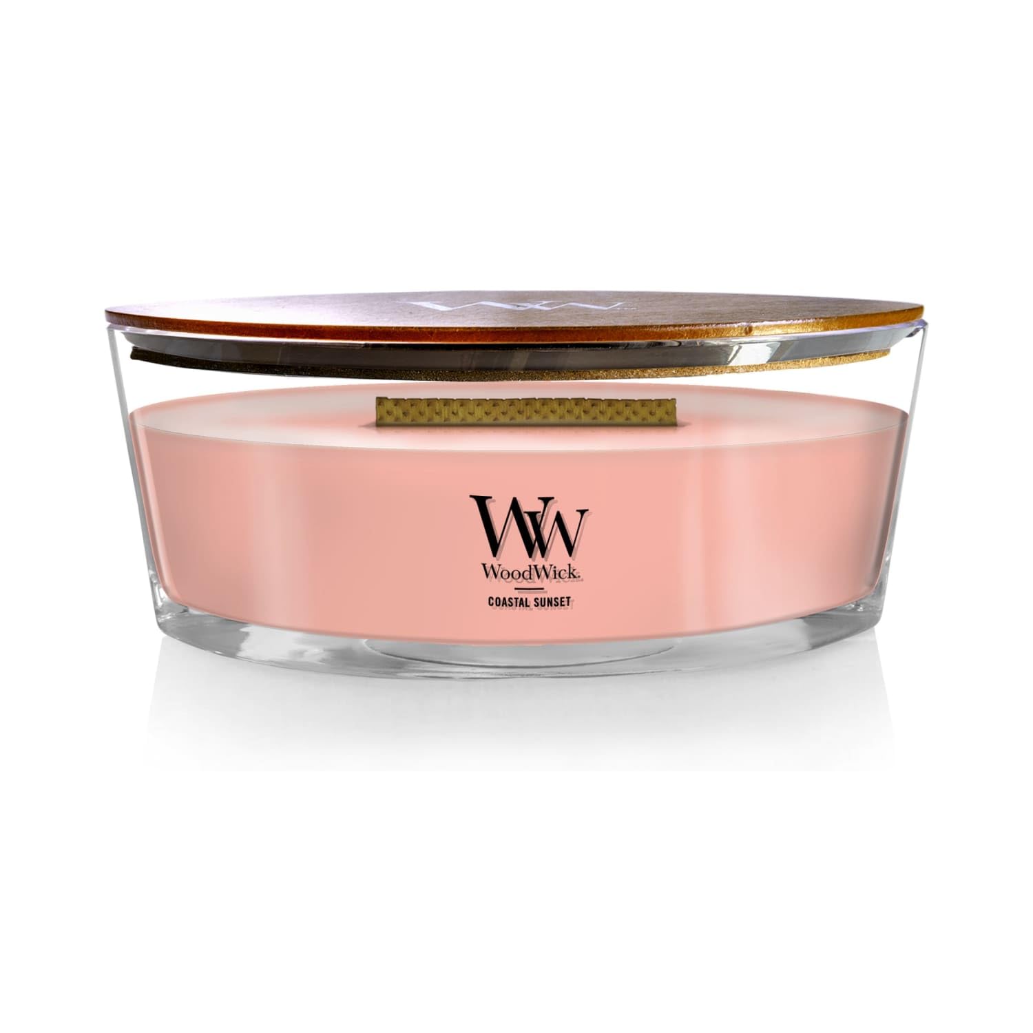 WoodWick Ellipse Scented Candle | Coastal Sunset | with Crackling Wick | Burn Time: Up to 50 Hours