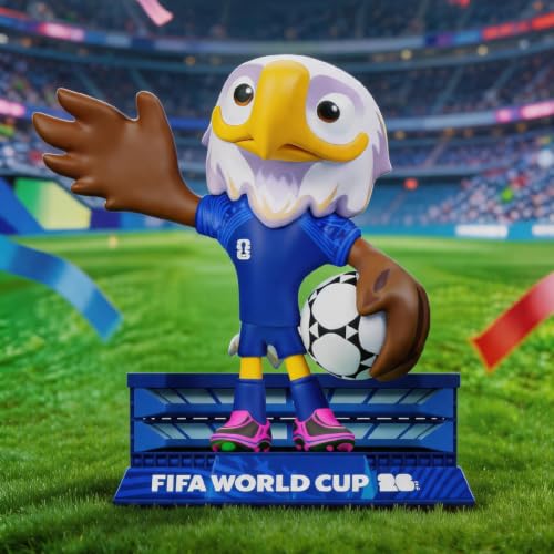 Sanyetral FIFA 2026 Copa Mundial Oficial Licenciada Conjunto de Figurinas de Mascotas de 3 con Caja de Exhibición (Arce, Zayu y Clutch), Figura de Modelo de Mercancía Oficial para Coleccionistas