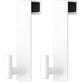 PMMASTO 2-Pack Over The Door Hooks - Rustproof Stainless Steel Door Hangers for 1-3/4 Inch Doors, Non-Marking and Tool-Free Easy Install (White, T Shape-Fits 1-3/4" Thick Door)