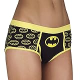 DC Comics Batman Glow In The Dark All Over Logo Hipster Panty (Large)