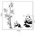 BIBITIME Black&White Mother Baby Pandas Eating Bamboos Wall Stickers Decor for Bedroom Vinyl Decals