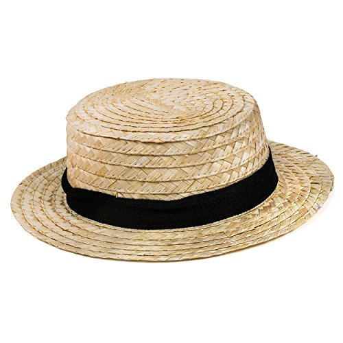 Skimmer Hat - Amish Hat , Boater , Straw Hat , Sailor , Roaring 20's - Costume Accessories by Tigerdoe