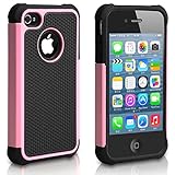 Pasonomi iPhone 4 Case-Premium Heavy Duty Hybrid Shockproof Durable Bumper Armor Cover for Apple iPhone 4S/4(Pink)