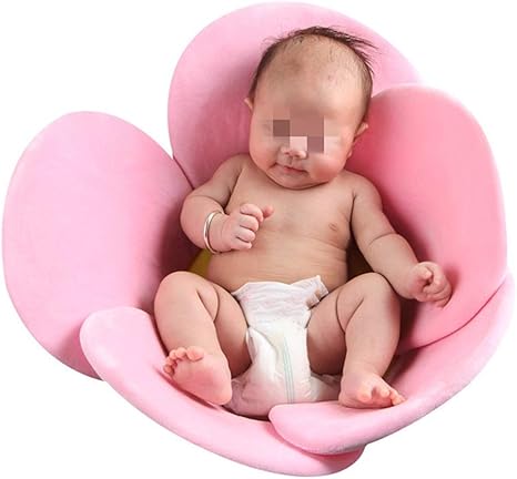 Amazon Co Jp ベビーバスクッション 赤ちゃんの花のお風呂お風呂マット赤ちゃん折りたたみ風呂日花びらマット新生児お風呂マット ベビーバスシート 色 Pink ホーム キッチン