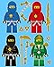 Ninjas 4 with Weapons Removable Wall Stickers Decal Set