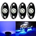4 Pods LED Rock Lights, Ampper Waterproof LED Neon Underglow Light for Car Truck ATV UTV SUV Jeep Offroad Boat Underbody Glow Trail Rig Lamp (Blue)