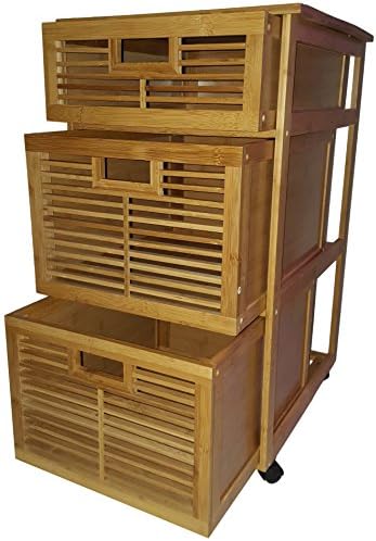 JA Marketing, Inc. Bamboo Cabinet with 3 Drawers
