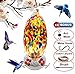 Hummingbird Feeder with Perch - Hand Blown Glass - Orange - 37 Fluid Ounces Hummingbird Nectar Capacity Include Hanging Wires and Moat Hook