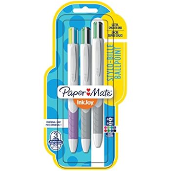 Paper Mate InkJoy Quatro Retractable Ballpoint Pens, Medium Point, Assorted, 3 Pack (1945905)