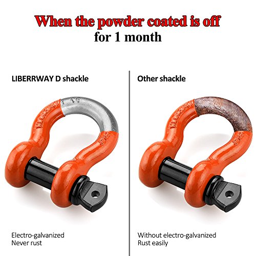 LIBERRWAY Shackles 3/4" (2 Pack) D Ring Shackle Rugged Off Road