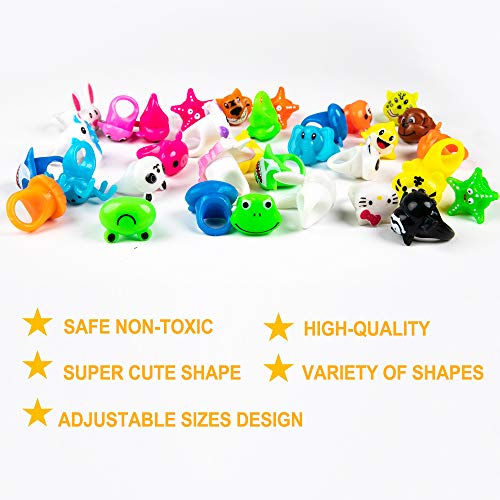 Party Favor for Kids 46 Pack LED Light Up Rings Bulk Toys Jelly Birthday Gift Blinky Glow in The Dark Party Supplies 36 Rings and 10 Sheets Tattoo Stickers for Kids Boys Girls