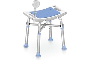 Delog Heavy Duty Shower Chair 500lb FSA/HSA Eligible, Shower Chair for Inside Shower Height Adjustable Padded Bath Seat - Tool Free Anti-Slip Shower Bench for Elderly, Senior, Handicap