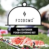 Foodomo - (Set of 4) Large Pop-Up Mesh Screen Food Cover Tents - Keep Out Flies, Bugs, Mosquitos - Reusable