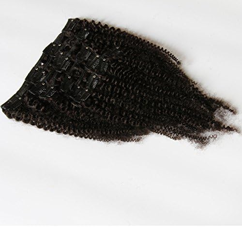 African American Afro Kinky Curly Clip In Human Hair Extensions Brazilian Virgin Hair Natural Color Afro Kinky Curly Clip Ins For Black Women 10pcs/lot,120gram/set (12")