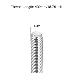 MECCANIXITY Fully Threaded Rod M12 x 400mm 1.75mm