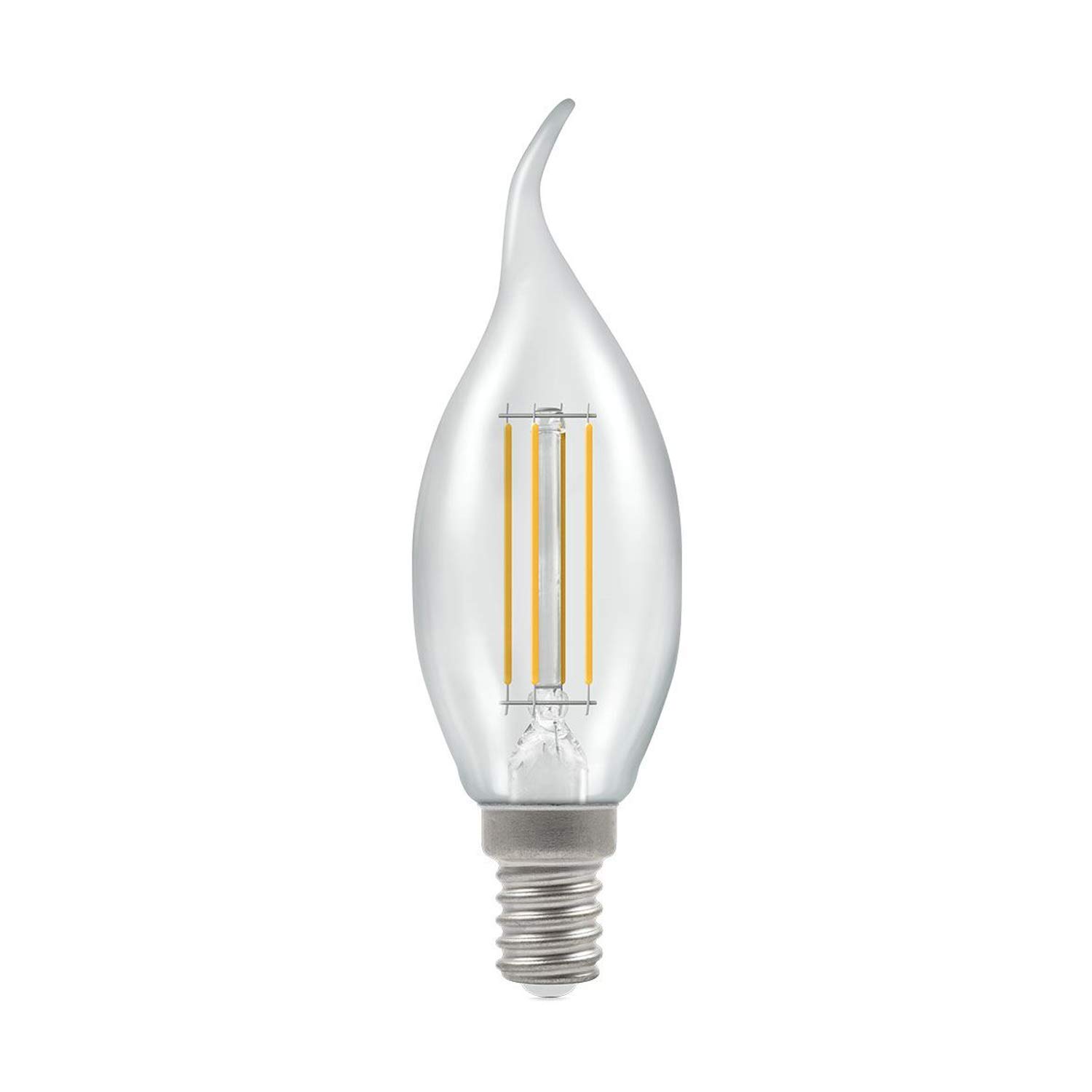 Crompton E14 LED Bent-Tip Filament Candle Bulbs 5 Watts Dimmable 470LM / 40W Incandescent Equivalent C35 Small Edison Screw (SES-E14) Candle Light Bulbs Warm White 2700K