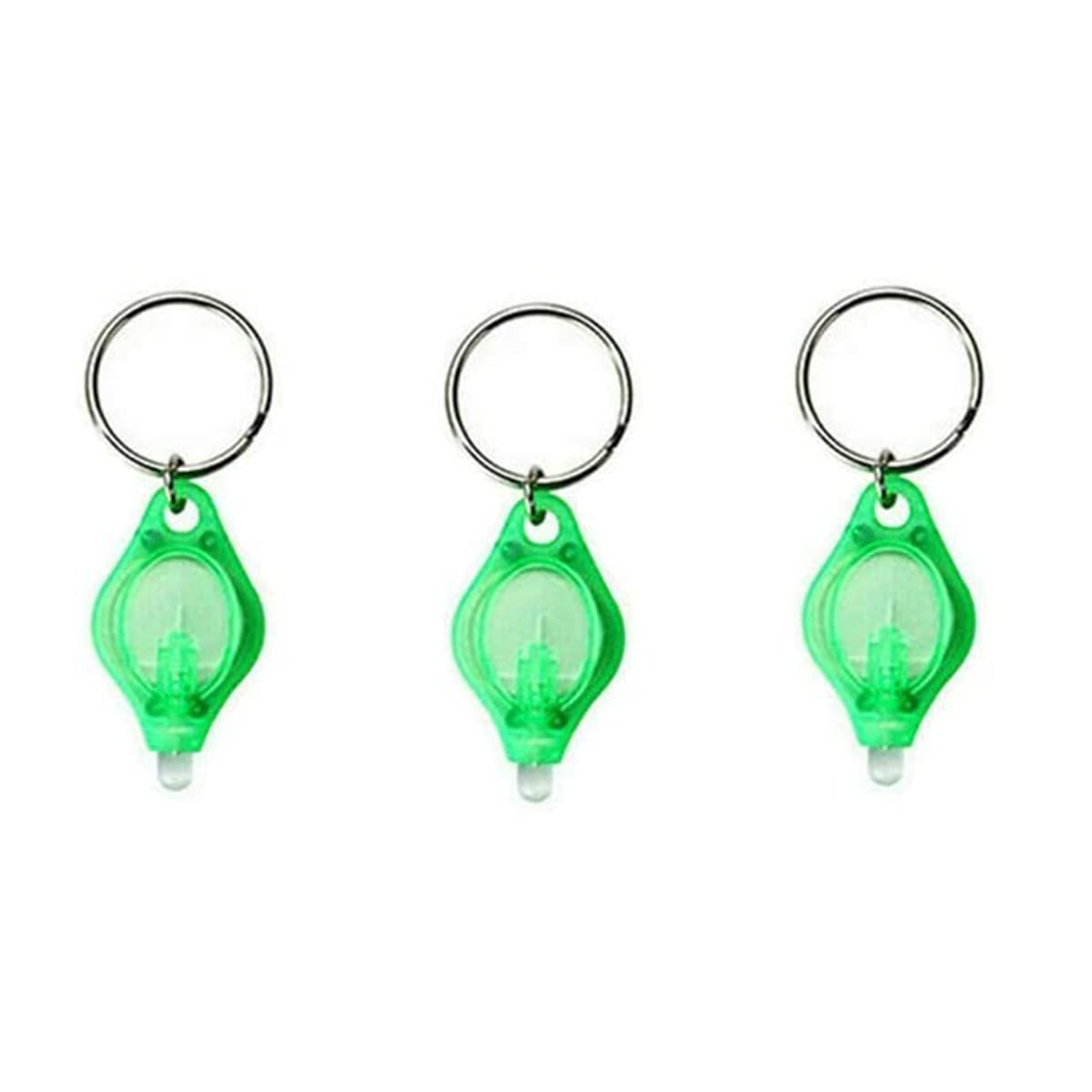 Boxonly Mini Keychain Torches UV Flashlight Money Checker Key-Chain LED Light Key Ring Light Torch Green 3PCS