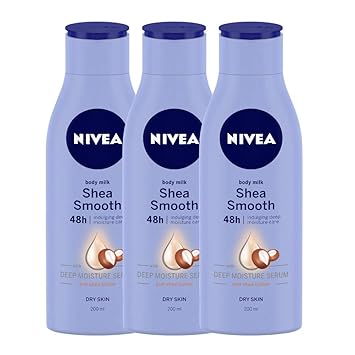 Nivea Body Lotion Shea Smooth Milk 200 Ml (Pack Of 3)