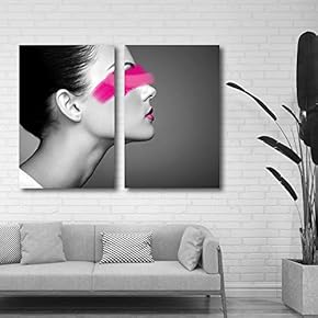 2 Piece Canvas Wall Art for Living Room Bedroom Home Artwork Modern Women Paintings Ready to Hang - 16"x24" x 2 Panels