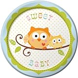 8-Count Round Paper Dessert Plates, Happi Tree Sweet Baby Boy