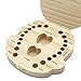 Warmoor Baby Tooth Box, Milk Teeth Wood Case Storage Keepsake Organizer Deciduous Souvenir (boy)