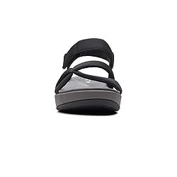 Clarks Women's Ankle-Strap Wedge Sandal, Black, 10.5