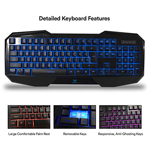 AULA Catalyst Gaming Keyboard, Ergonomic Keyboard Multimedia keys