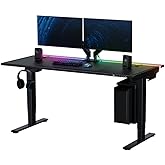 Secretlab Magnus Pro Electric Standing Desk with Black Leatherette Mat | Magnetic Cable Management, Integrated Power Supply Column, Built-in Cable Management Tray, Gaming Office Desk, Ergonomic