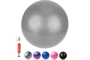 MOMPLUS 6 Inch Exercise Pilates Mini Yoga Balls Barre for Home Stability Squishy Training Physical Therapy Improves Balance with Pump