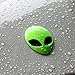 Car 3D Logo Metal Aliens Auto Truck Motorcycle Emblem Badge Sticker Decal (Green Face and Black Eye)