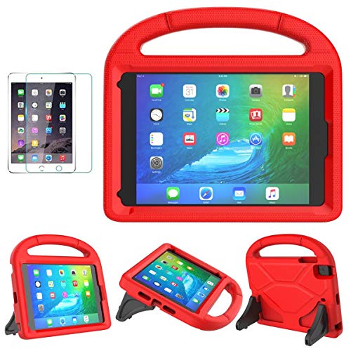 Photo 1 of SUPLIK Kids Case for iPad Mini 5/4/3/2/1 (7.9"), Durable Shockproof Protective Handle Bumper Stand Cover with 2*Screen Protectors for 7.9 inch Apple iPad Mini 5th/4th/3rd/2nd/1st Generation, Red