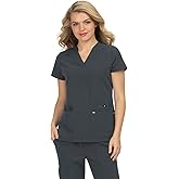 KOI Next Gen Hustle and Heart Women's 3-Pocket Stretch Scrub Top Charcoal X-Large