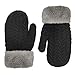 LETHMIK Kids Mittens Winter Gloves,Boys&Girls Reversible Cuff Cute Warm Thick Fleece Lined Black