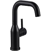 Bar Sink Faucet Single Hole: ARCORA Matte Black Wet Bar Faucets - Prep Sink Faucet 360 Swivel - Small Kitchen Bathroom Faucet with cUPC Supply Lines