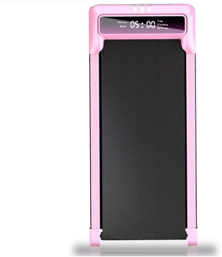 EKN Electric Treadmill Exercise Fitness Running Machine with Rolling Wheels Compact Fitness Under-Desk Walking Treadmill, with Remote Control and 6 Preset Program,Pink