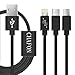 Multi USB Cable,Chafon 3.3 Feet (1M) 3 in 1 USB Charge Cable with 8 Pin Lightning, USB C, Micro USB Charger Connector for Android & iPhone Smartphones, iPad Tablets - Nylon Braided(Black)
