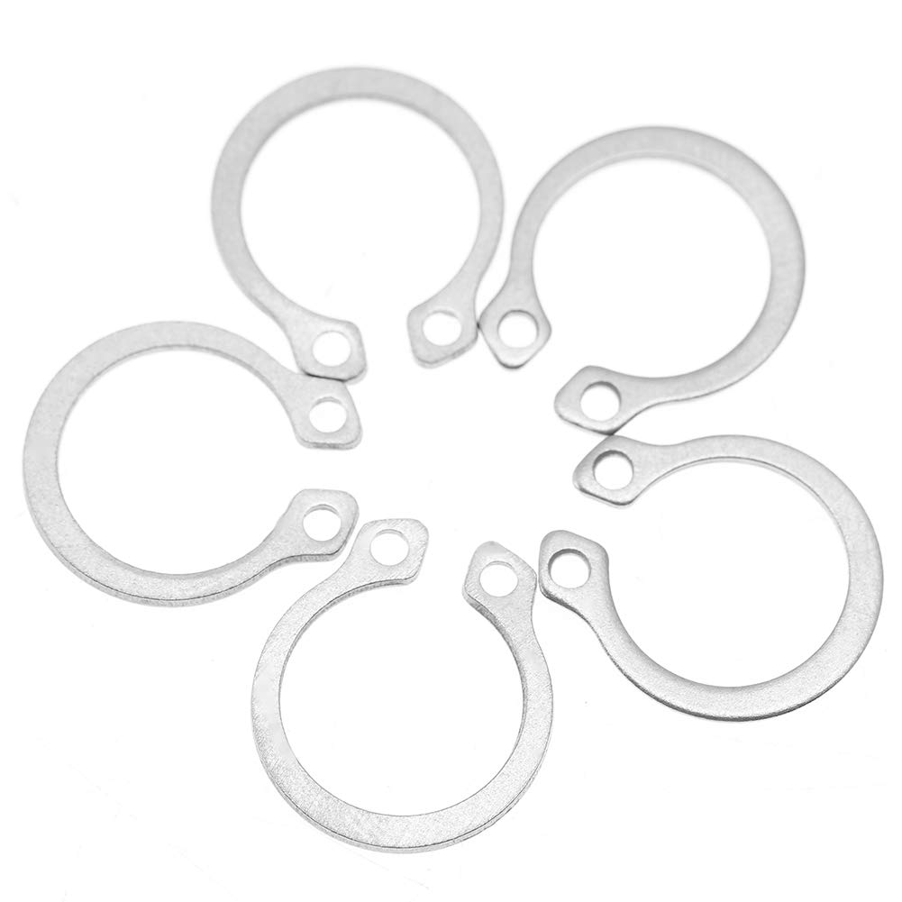 Hyuduo 120pcs Stainless Steel E-Clips Assortment Kit External Circlips & Retaining Rings for Shafts, Axles, and Mechanical Assemblies (9–14mm) with Durable Storage Box