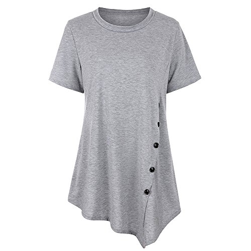 Respctful✿ Women's Striped Floral Batwing Sleeve High Low Hem Loose Blouse Plus Size Tunic top Casual Hem Asymmetric Gray - Thumbnail 2