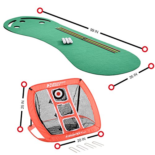image for Rukket Sports Rukket Putting Green & Golf Chipping Net Bundle | Indoor