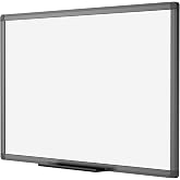 VIZ-PRO Magnetic Dry Erase White Board, 36 X 24 Inches, Black Aluminium Frame