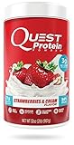 Quest Nutrition Protein Powder, Strawberries & Cream, 21g Protein, 84% P/Cals, 2g Sugar, 3g Net Carbs, Low Carb, Gluten Free, Soy Free, 2lb Tub
