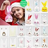 DEKERO Kids Party Bags,50pcs 2 Size 25 Types of Patterns for Kids Birthday Christmas Goodies Cute Rabbit plasticbags USE for Gift,Candies,Small Toys,Chocolates,Ornament,Hairpin,Food,Cookie,Dessert