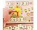 Montessori Toys For Toddlers, Preschool Teaching Tool Math Number Counting Sticks with Blackboard and Clock