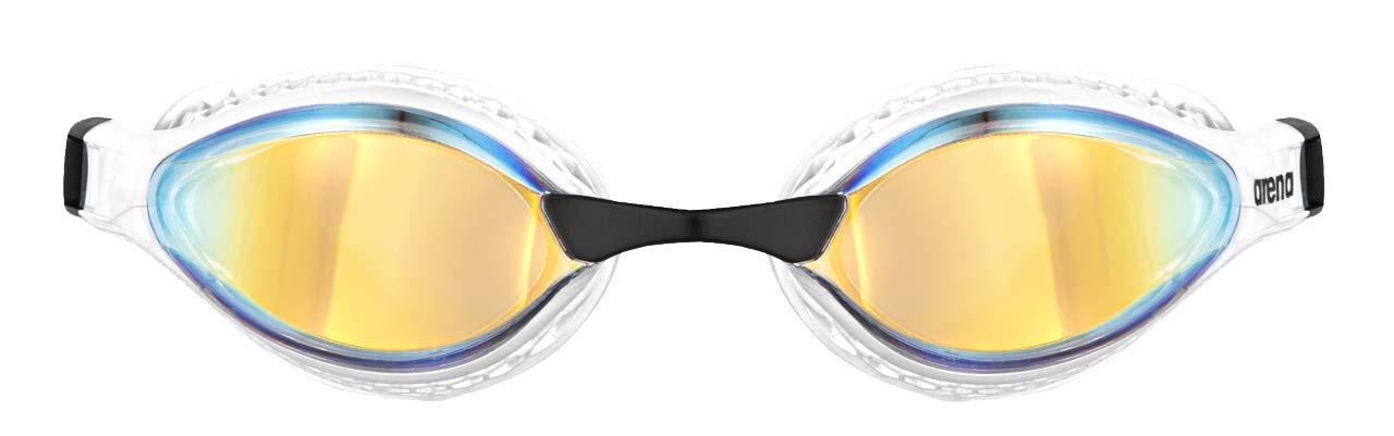 ARENA Cobra Core Swipe Mirror Unisex Adult Racing Swimming Goggles, Swimming Pool Goggles with Curved Mirror Lenses, Anti-Fog, UV Protection, 5 Interchangeable Nose Bridges