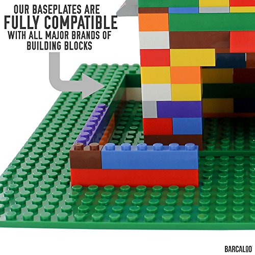 Peel-and-Stick Baseplates - 10 Inch x 10 Inch Baseplate - Green 4 Pack Compatible with all Major Brands