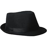 Soffpjy 1920s Men Fedora Hat Accessories 20s Men Gangster costume Accessories Short Brim Summer Beach Hat
