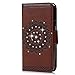 Galaxy S5 Case - Mavis's Diary 3D Handmade Wallet Embossed Flip Folio Cover Tribal Flower Brown PU Leather with Bling Diamonds,Wrist Strap,Card Slots for Samsung Galaxy S5 SM-G900 (Backward Closure)