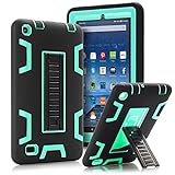 TIANLI Fire 7 2015 Case, ArmorBox [Three Layer] Convertible [Heavy Duty] Rugged Hybrid Protective With KickStand Case For Amazon Fire 7