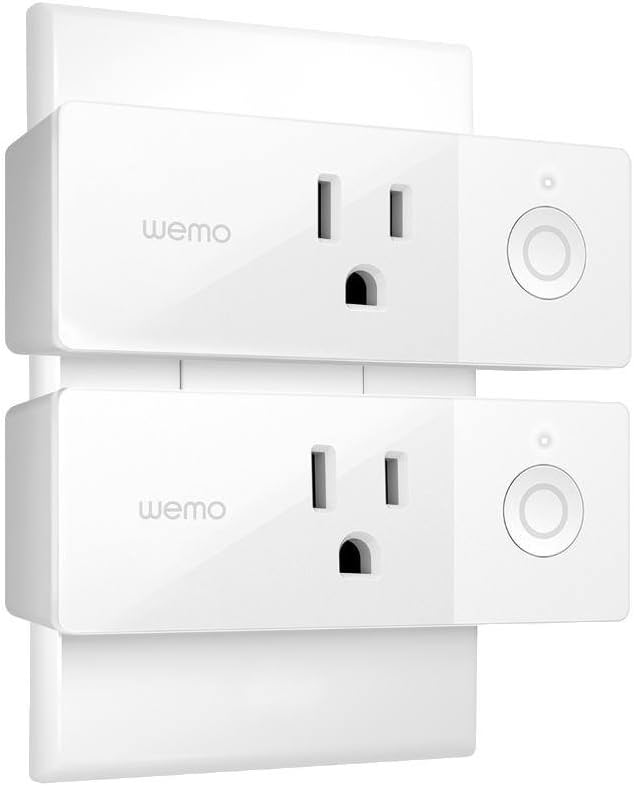 WeMo 4T-T3X2-Y1HT plug in light and appliances control, 2 Pack, White