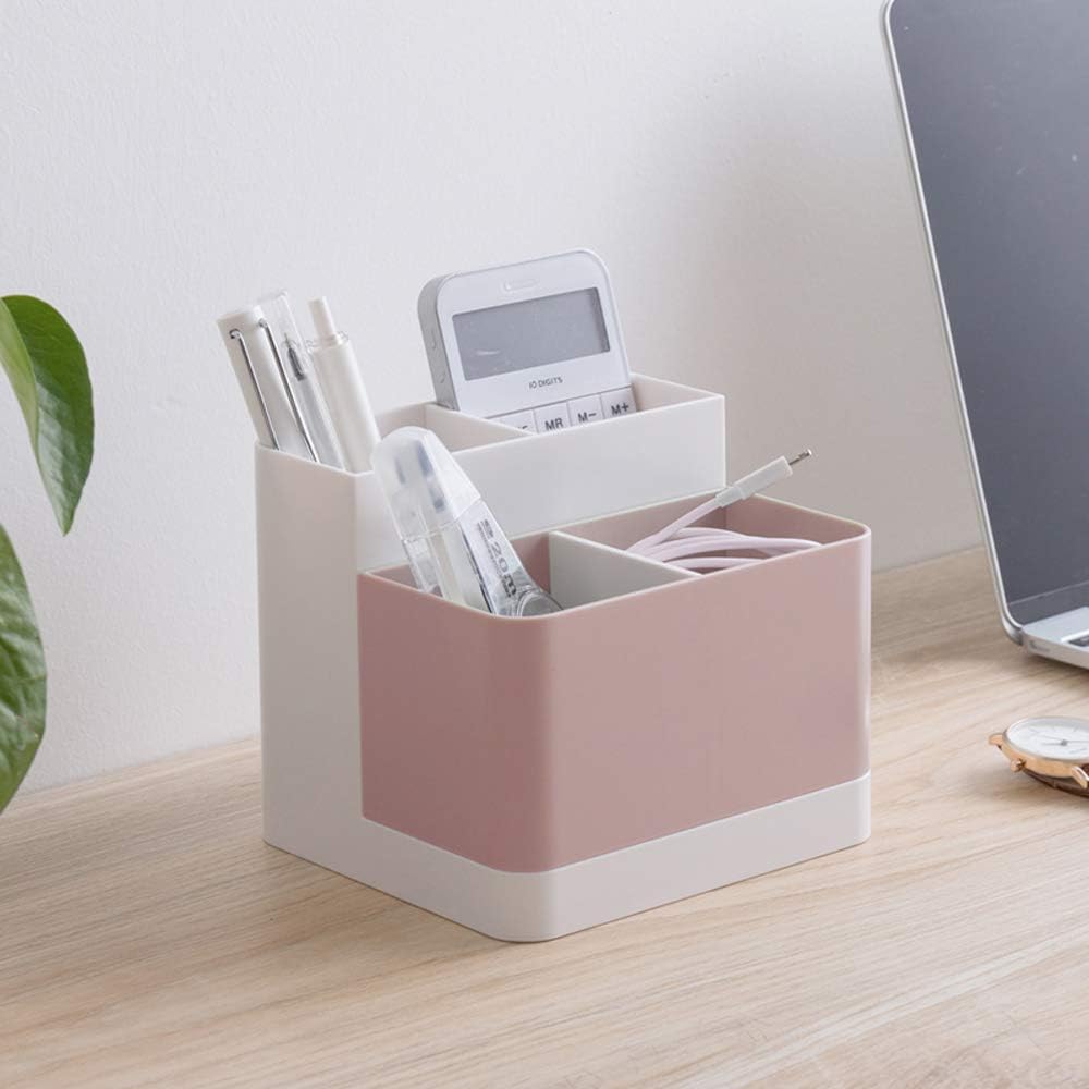 Poeland Desktop Storage Organizer Pencil Card Holder Box Container for Desk, Office Supplies, Vanity Table : Office Products